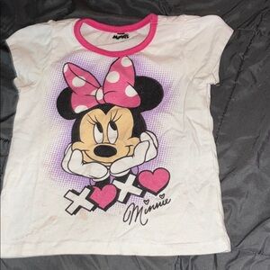 Disney Minnie Mouse White & Pink Short Sleeve Tee